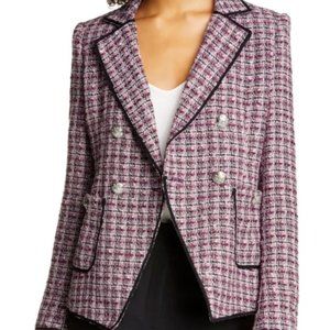 Veronica Beard Pink Plaid Blazer